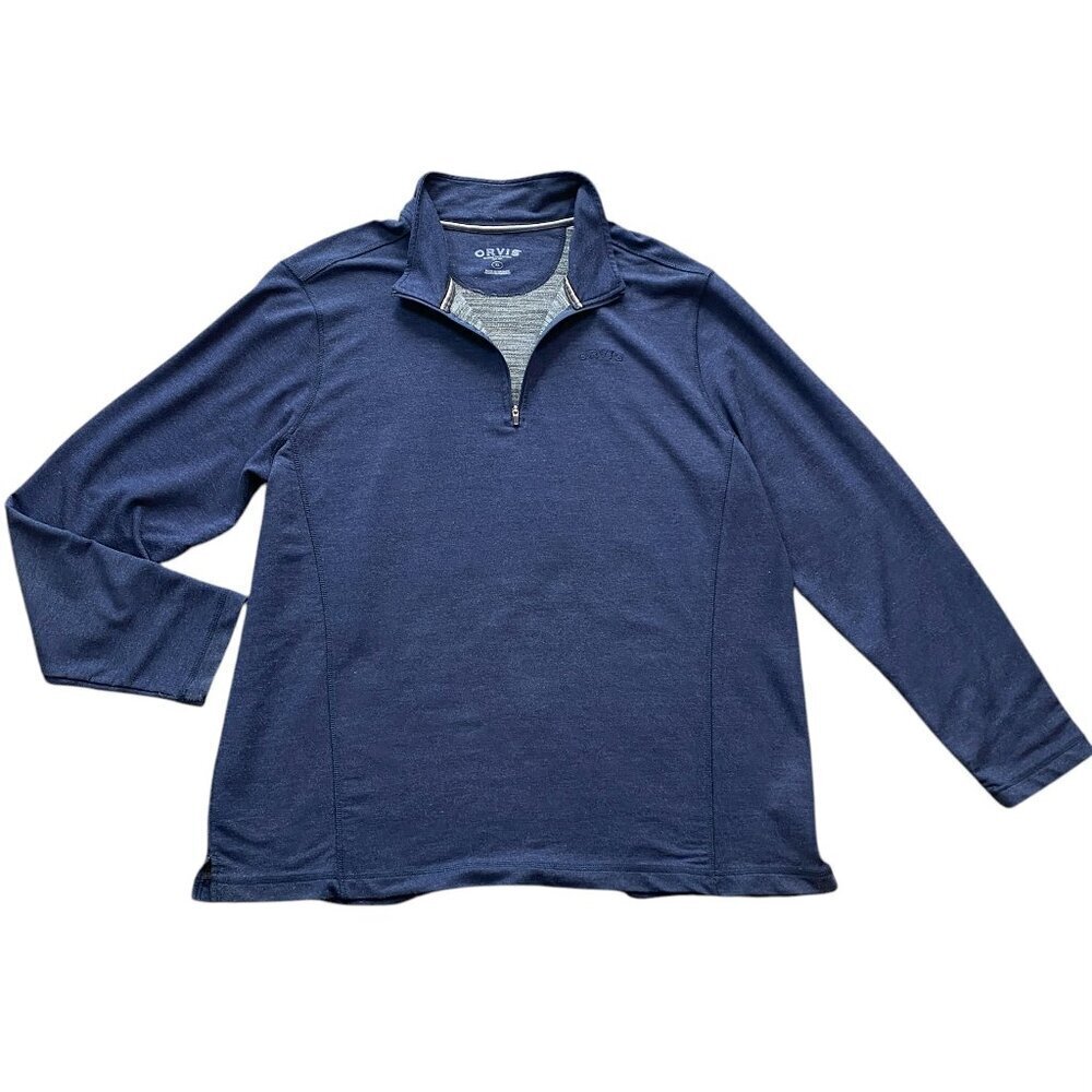Orvis Mens 1/4 Zip‎ Pullover Top Golf Athleisure SzXL Blue #345B